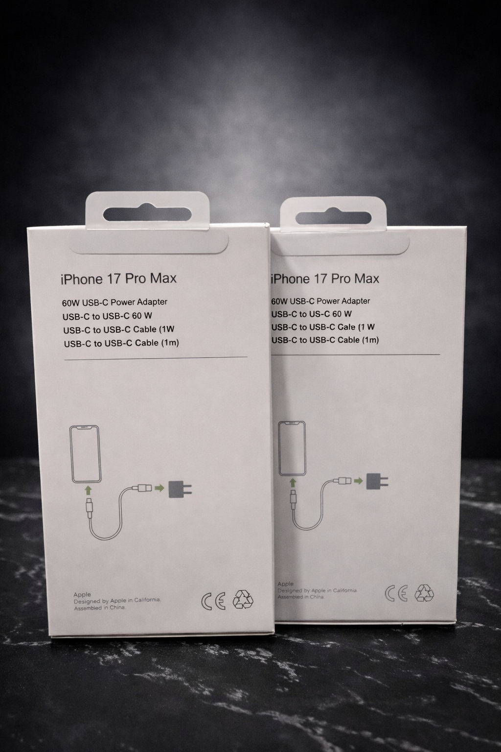 Cargador Rápido USB-C 60W con Cable USB-C. Compatible con iPhone y Dispositivos Apple