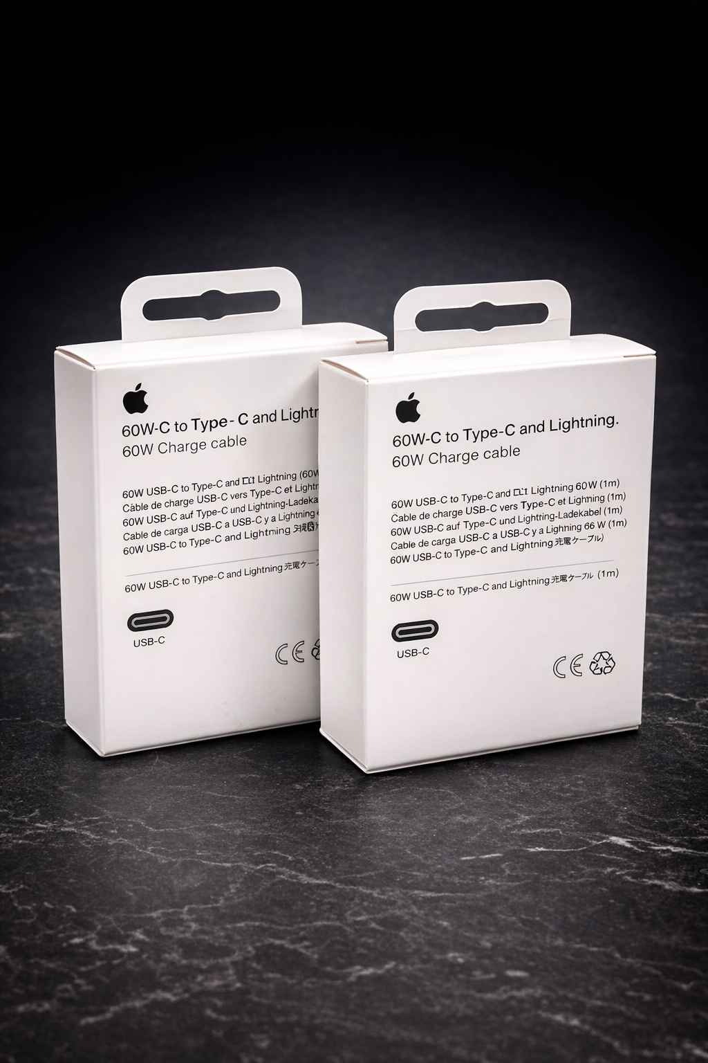 Cable USB-C a USB-C y Lightning – 60W